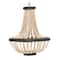 Hello Honey® Wood & Metal Framed Chandelier with Wood Bead Draping